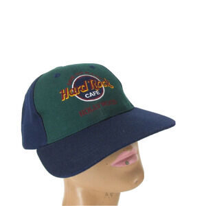 Vtg Hard Rock Cafe Hollywood Save the Planet Hat Snap Back Colorblock Love All
